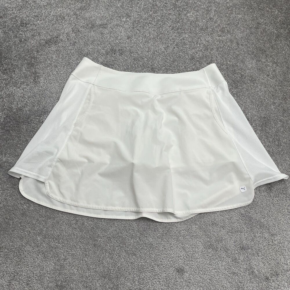 Puma Mini Active Skort Skirt Womens XXL White Pull On Tennis Golf Stretch Sport